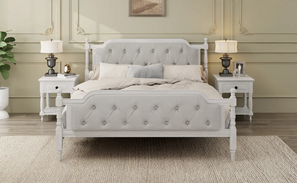 Traditional Style Solid Wood Bed Frame