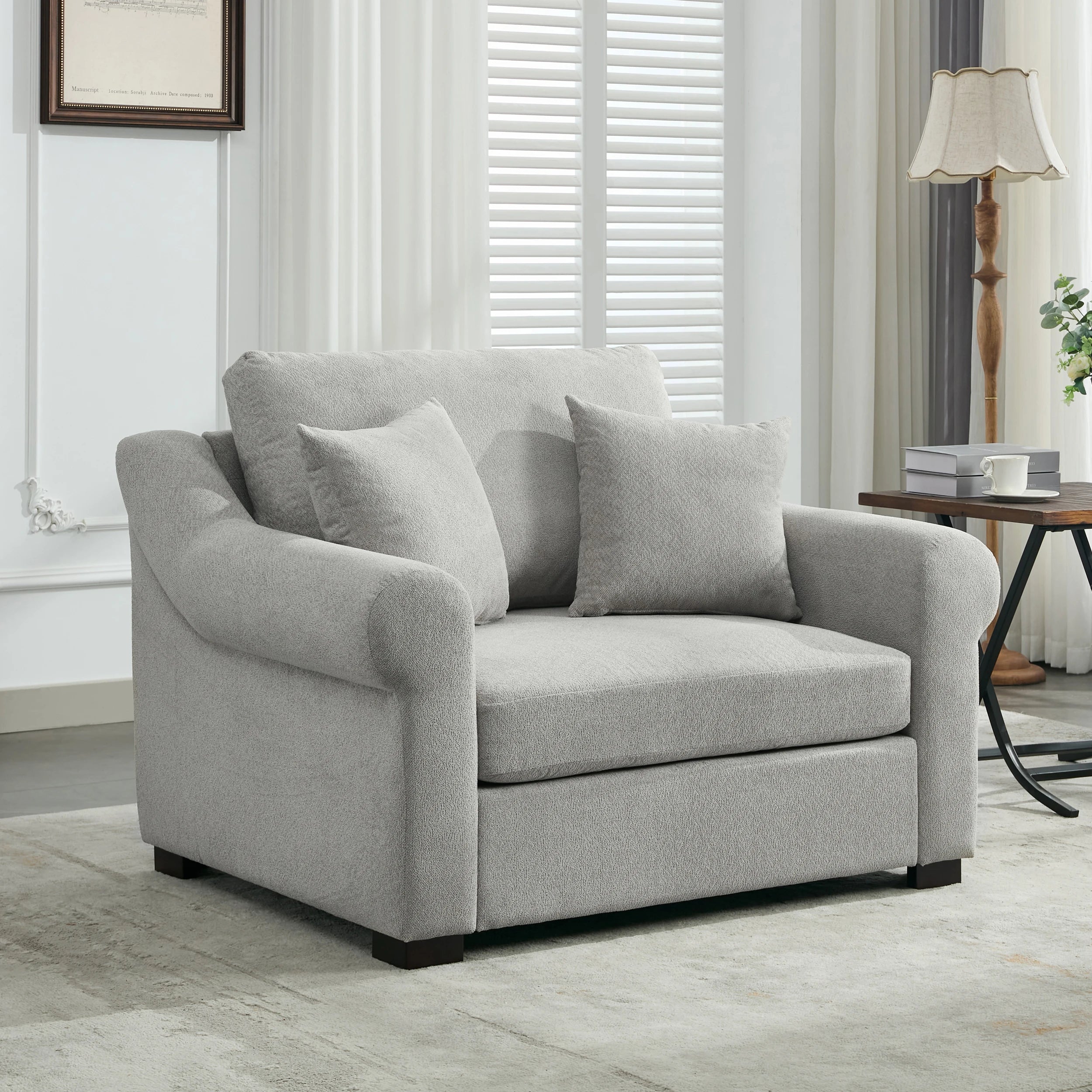 Modern Chenille Oversized Armchair